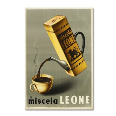 Vintage Apple Collection 'Coffee Leone' Canvas Art,16x24